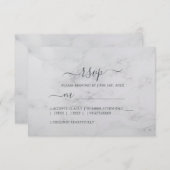 Chic Script Black White Minimal Wedding RSVP Kaartje (Voorkant / Achterkant)
