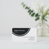 Chic Script Black & White minimalist Design Visitekaartje (Staand voorkant)
