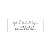 Chic Script Black White Self Inking Rubber Stamp Zelfinktende Stempel (Design)