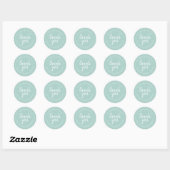 Chic Script Blauw Bedankt Bedrijfslabel Ronde Sticker (Vel)