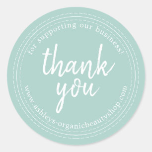 Chic Script Blauw Zakelijk Bedankt Etiket