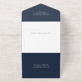 Chic Script Blauwe 50ste Verjaardagsfeestje All In One Uitnodiging (Buiten)