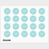 Chic Script Blue Dank je cadeaulabel Ronde Sticker (Vel)