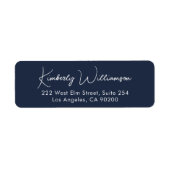 Chic Script Blue Return Address Etiket (Voorkant)