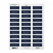 Chic Script Blue Return Address Etiket (Full Sheet)