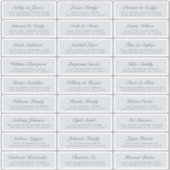 Chic Script Blue Wedding Guest Adresetiketten Sticker (Voorkant)