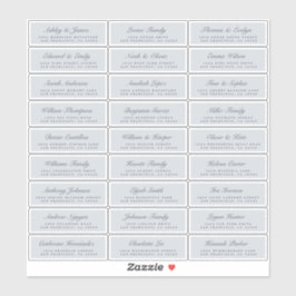 Chic Script Blue Wedding Guest Adresetiketten Sticker