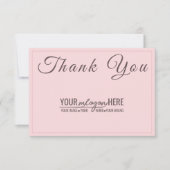 Chic Script Blush Logo Sociale Media Bedankkaart (Voorkant)