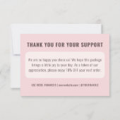 Chic Script Blush Logo Sociale Media Bedankkaart (Achterkant)