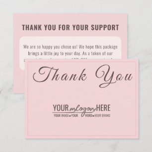 Chic Script Blush Logo Sociale Media Bedankkaart