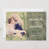 Chic Script Boho Foto Sla de datum op Save The Date (Voorkant)
