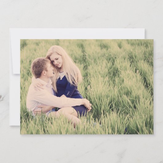 Chic Script Boho Foto Sla de datum op Save The Date (Achterkant)