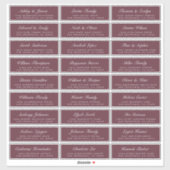 Chic Script bordeauxrode trouwgast adreslabels Sticker (Vel)