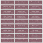 Chic Script bordeauxrode trouwgast adreslabels Sticker (Voorkant)