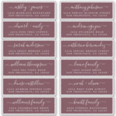 Chic Script bordeauxrode trouwgast adreslabels Sticker (Voorkant)