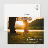 chic script bruiloft bedankt foto briefkaart (Voorkant / Achterkant)