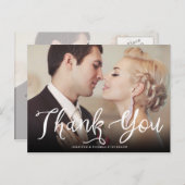 Chic Script bruiloft Dank u Briefkaart (Voorkant / Achterkant)