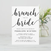 Chic Script Brunch Bruids Douche Uitnodigingen (Staand voorkant)