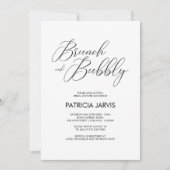 Chic Script Brunch en Bruisende Bruiloftsdouche Kaart (Voorkant)