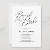 Chic Script Brunch voor de Bruid Bruiloft Borrel Kaart (Voorkant)