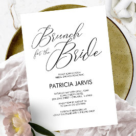 Chic Script Brunch voor de Bruid Bruiloft Borrel Kaart