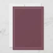 Chic Script Burgundy Trouwkaart Kaart (Achterkant)