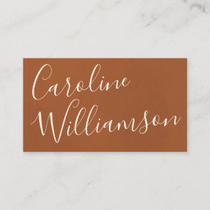 Chic Script Calligrafie Elegante Terracotta Textuu Visitekaartje