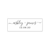 Chic Script Calligrafie Namen Trouwdatum  Zelfinktende Stempel (Design)
