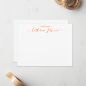 Chic Script Calligraphy A Note from Autumn Oranje Notitiekaartje (Voorkant / Achterkant in situ)