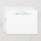 Chic Script Calligraphy A Note of Forest Green Notitiekaartje (Voorkant)