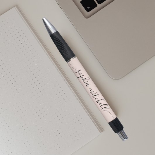 Chic Script Calligraphy Blush Pink Pen