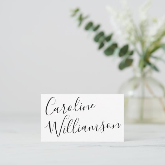 Chic Script Calligraphy Elegant Modern Monogram Visitekaartje (Staand voorkant)