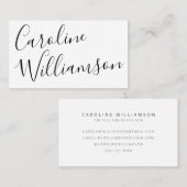Chic Script Calligraphy Elegant Modern Monogram Visitekaartje (Voorkant / Achterkant)