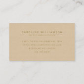 Chic Script Calligraphy Elegant Textured Taupe Tan Visitekaartje (Achterkant)