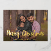 Chic Script Calligraphy Family Folie Feestdagenkaart (Voorkant)