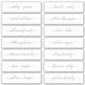 Chic Script Calligraphy Guest Names Labels (Voorkant)