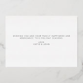 Chic Script Calligraphy kerstparen foto Folie Feestdagenkaart (Achterkant)