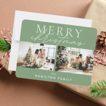 Chic Script Calligraphy Merry Two Photo