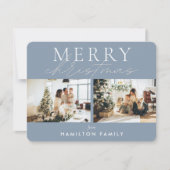 Chic Script Calligraphy Merry Two Photo Notitiekaartje (Voorkant)