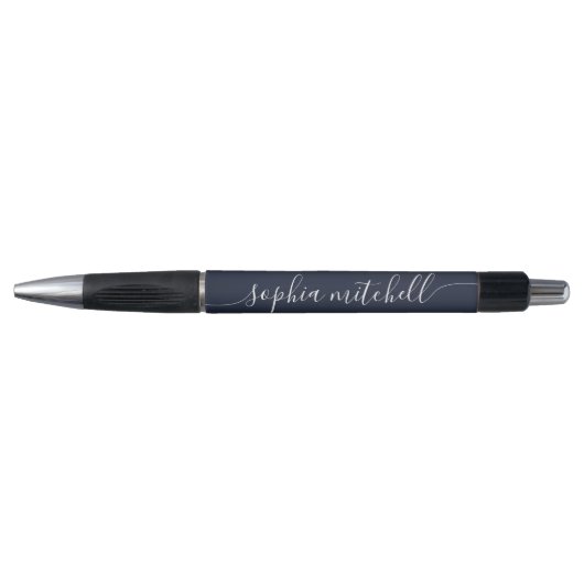 Chic Script Calligraphy Navy Blue Pen (Voorkant)
