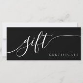 Chic Script Calligraphy Zwart Cadeaubon (Voorkant)