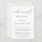 Chic Script Classic repetitie diner uitnodiging (Voorkant)