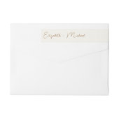 Chic Script Cream Gold Wedding Retouradres (Achterkant)