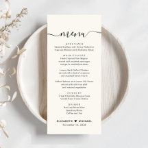 Chic Script Crème Trouwreceptie