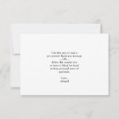 Chic Script DANK U Black White Mortarboard Bedankkaart (Achterkant)