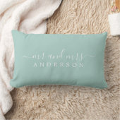 Chic Script de heer Mrs Pastel Blue Pas getrouwd M Kussen (Deken)