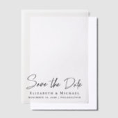 Chic Script De Vellum-overlay-datum opslaan Vellum Uitnodigingen (Offset)