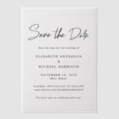 Chic Script De Vellum-overlay-datum opslaan Vellum Uitnodigingen (Voorkant)