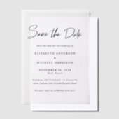 Chic Script De Vellum-overlay-datum opslaan Vellum Uitnodigingen (Offset)