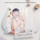 Chic Script De Vellum-overlay-datum opslaan Vellum Uitnodigingen